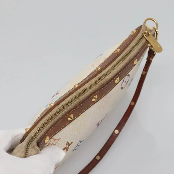 LOUIS VUITTON Multicolor Pochette Accessoires Pouch White M92649 Auth 120819 - Picture 6 of 16